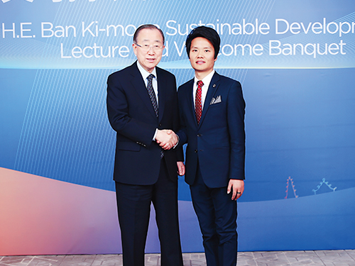 联合国秘书长潘基文亲切接见超G金服民资服务中心董事长